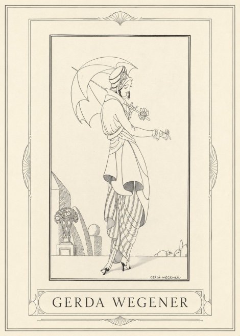 Gerda Wegener Elegant Figure with Parasol No1 - Plakat