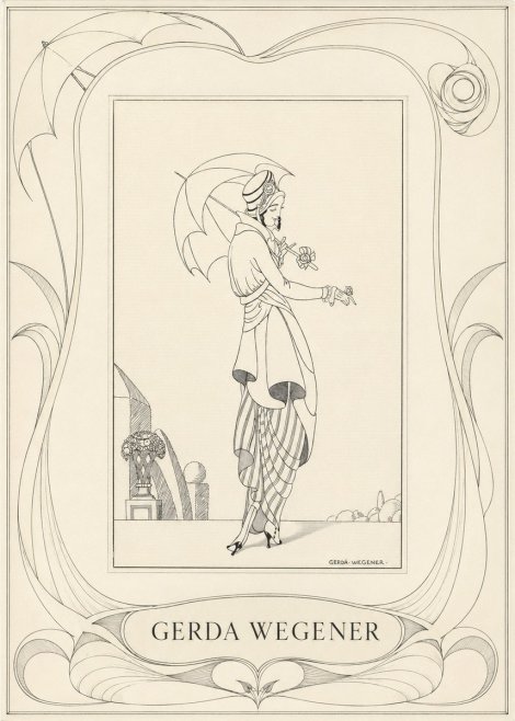 Gerda Wegener Elegant Figure with Parasol No3 - Plakat
