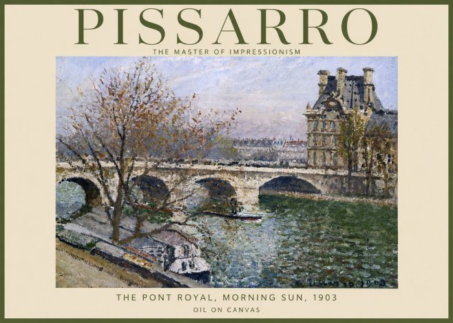 Pissarro The Pont Royal and the Louvre. Morning, 1903 No2 - Plakat