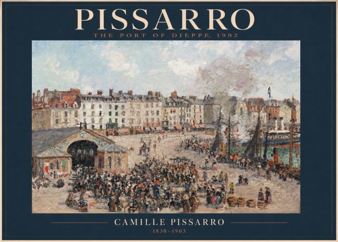 Pissarro Dieppe, the Fish Market No2 - Plakat