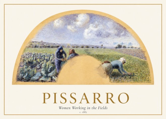 Pissarro Women Working in the Fields No1 - Plakat