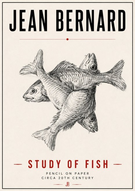 Jean Bernard Study of Fish No6 - Plakat