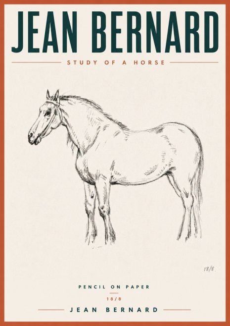 Jean Bernard Study of a Horse XVII No6 - Plakat