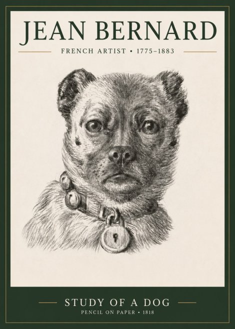 Jean Bernard Study of a Dog IV No3 - Plakat