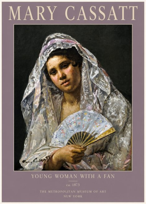 Mary Cassatt Young Woman with a Fan II No2 - Plakat