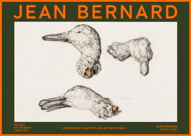 Jean Bernard Studies of the Duck No2 - Plakat