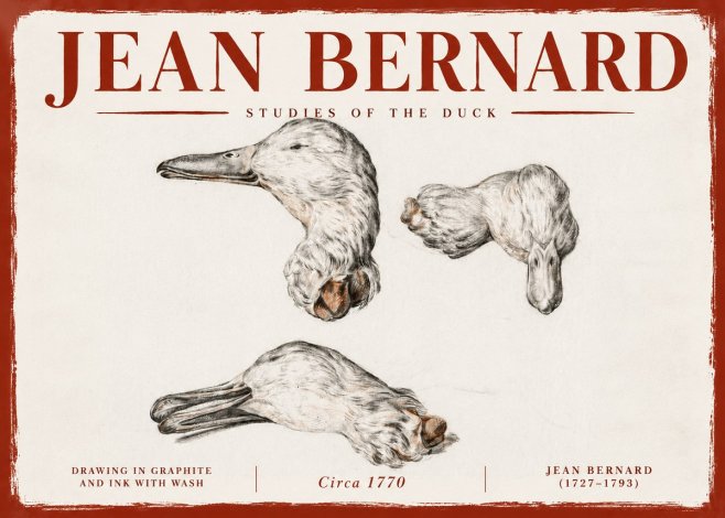 Jean Bernard Studies of the Duck No6 - Plakat