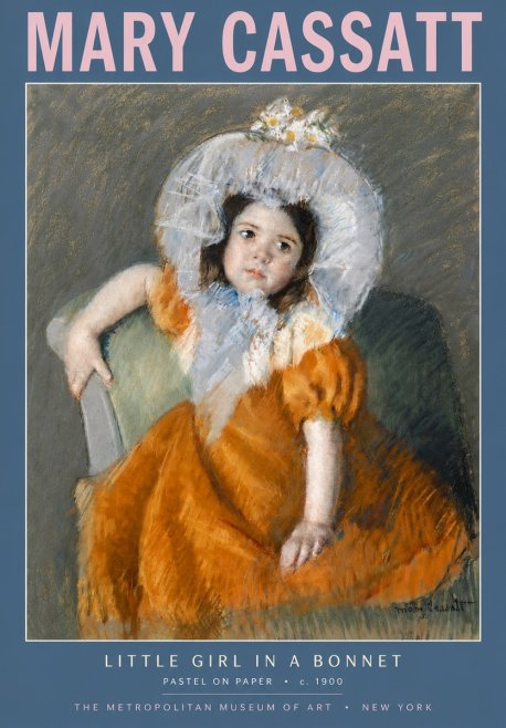 Mary Cassatt Little Girl in a Bonnet No5 - Plakat