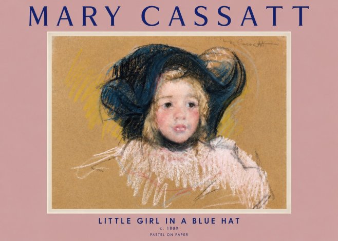 Mary Cassatt Little Girl in a Blue Hat No2 - Plakat