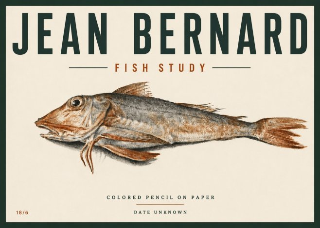 Jean Bernard Fish Study II No6 - Plakat