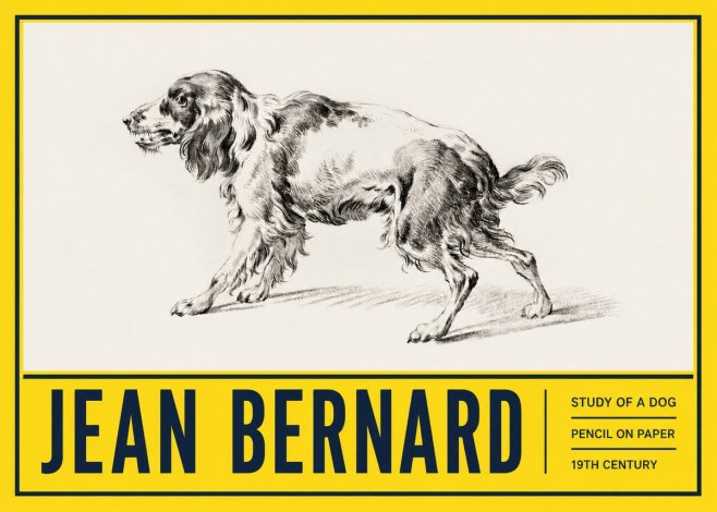 Jean Bernard Study of a Dog V No5 - Plakat