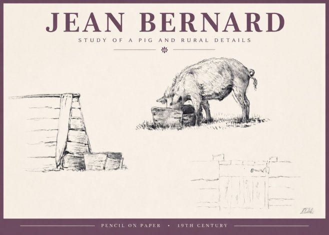 Jean Bernard Pig Study No5 - Plakat