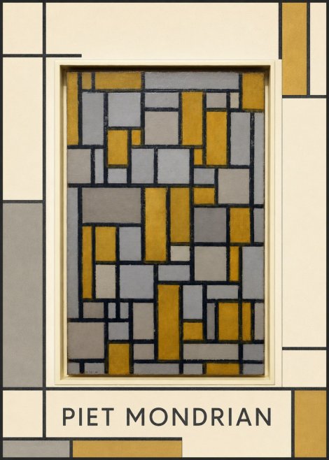 Piet Mondrian Composition in Grey and Yellow No1 - Plakat