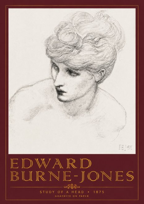 Edward Burne-Jones Study of a Head No4 - Plakat