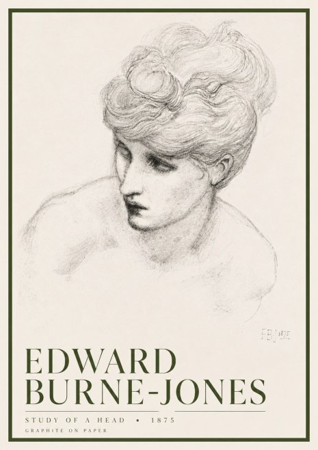 Edward Burne-Jones Study of a Head No6 - Plakat