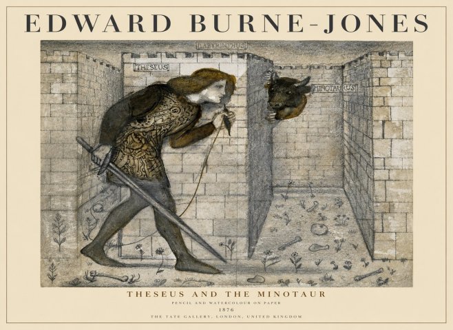 Edward Burne-Jones Theseus and the Minotaur No1 - Plakat