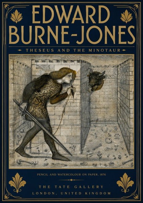 Edward Burne-Jones Theseus and the Minotaur No5 - Plakat