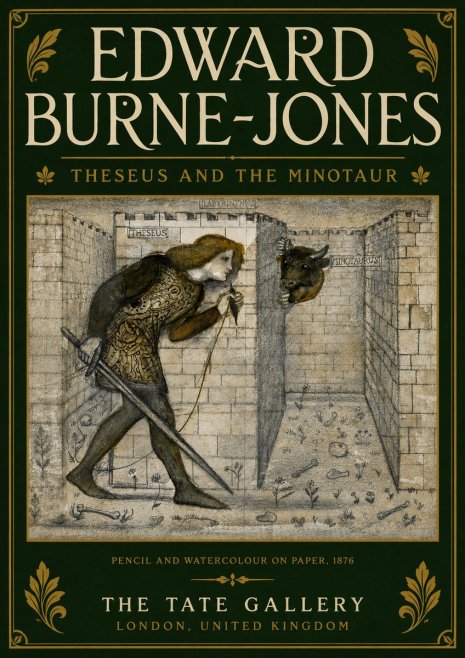 Edward Burne-Jones Theseus and the Minotaur No6 - Plakat