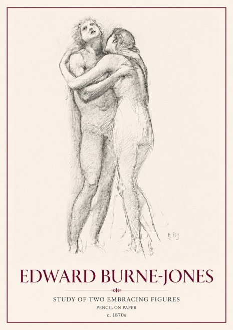 Edward Burne-Jones Study of Two Embracing Figures No6 - Plakat