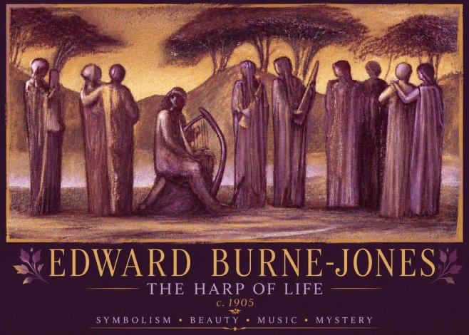 Edward Burne-Jones The Harp of Life No2 - Plakat