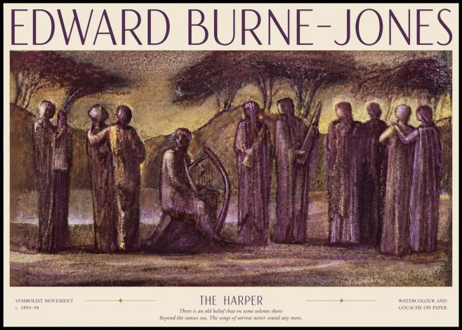 Edward Burne-Jones The Harp of Life No6 - Plakat