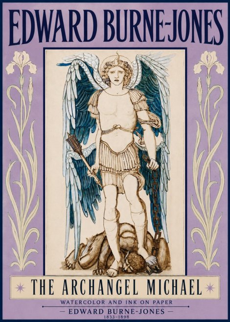 Edward Burne-Jones The Archangel Michael No3 - Plakat