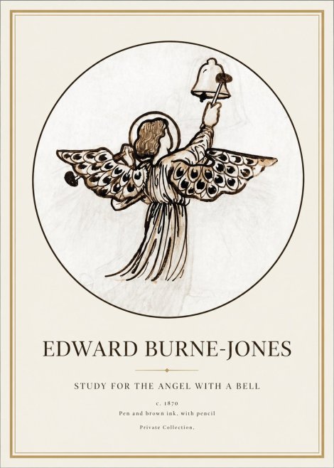 Edward Burne-Jones Study for the Angel with a Bell No1 - Plakat
