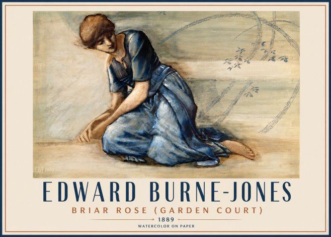 Edward Burne-Jones Briar Rose (Garden Court) No4 - Plakat