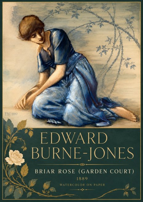Edward Burne-Jones Briar Rose (Garden Court) No5 - Plakat