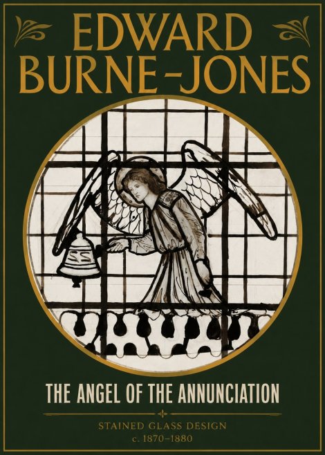 Edward Burne-Jones The Angel of the Annunciation (Stained Glass Design) No2 - Plakat