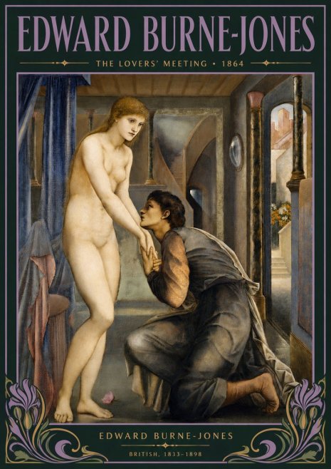 Edward Burne-Jones The Lovers' Meeting No4 - Plakat
