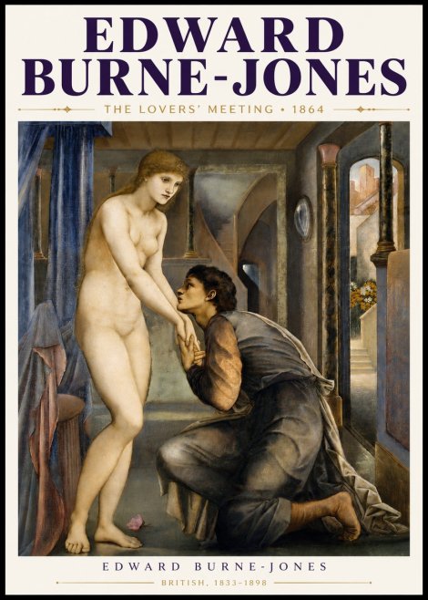 Edward Burne-Jones The Lovers' Meeting No5 - Plakat
