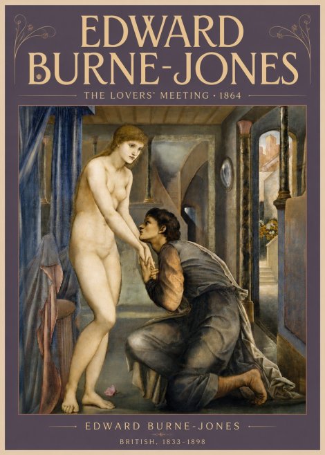 Edward Burne-Jones The Lovers' Meeting No6 - Plakat