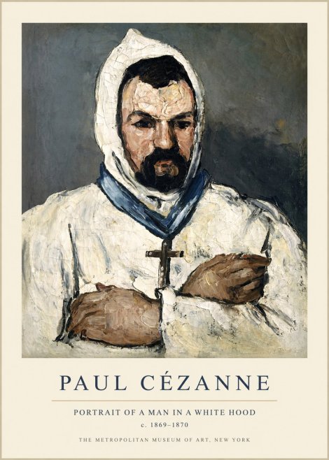 Paul Cézanne Portrait of a Man in a White Hood No1 - Plakat