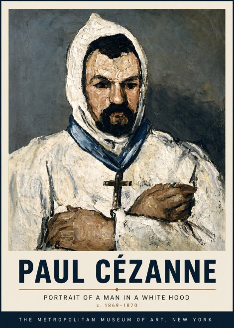 Paul Cézanne Portrait of a Man in a White Hood No6 - Plakat