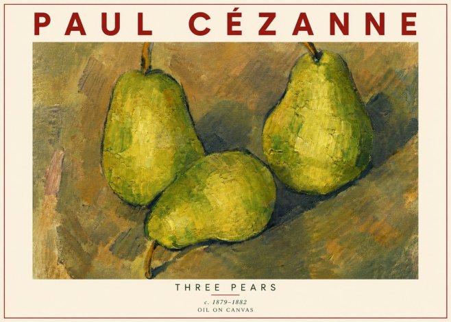 Paul Cézanne Three Pears No5 - Plakat