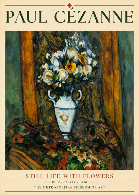 Paul Cézanne Still Life with Flowers No3 - Plakat