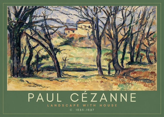 Paul Cézanne Landscape with House No2 - Plakat