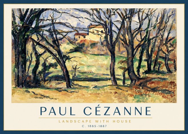 Paul Cézanne Landscape with House No3 - Plakat