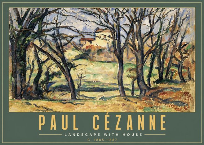 Paul Cézanne Landscape with House No6 - Plakat