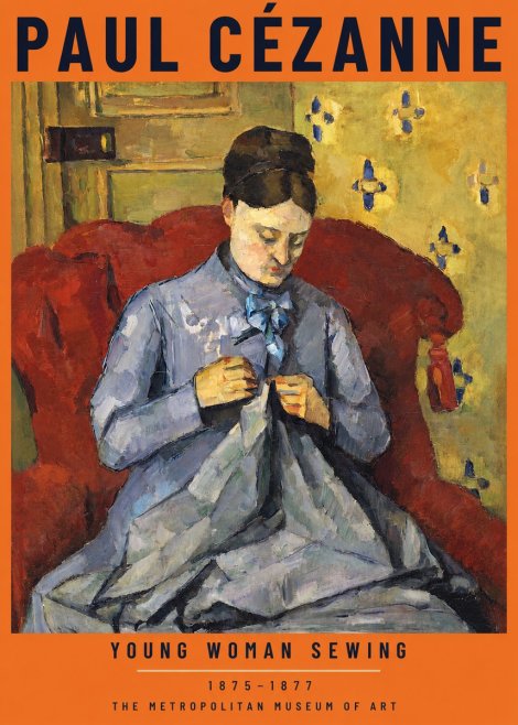 Paul Cézanne Young Woman Sewing No2 - Plakat