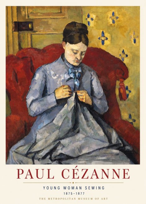 Paul Cézanne Young Woman Sewing No4 - Plakat