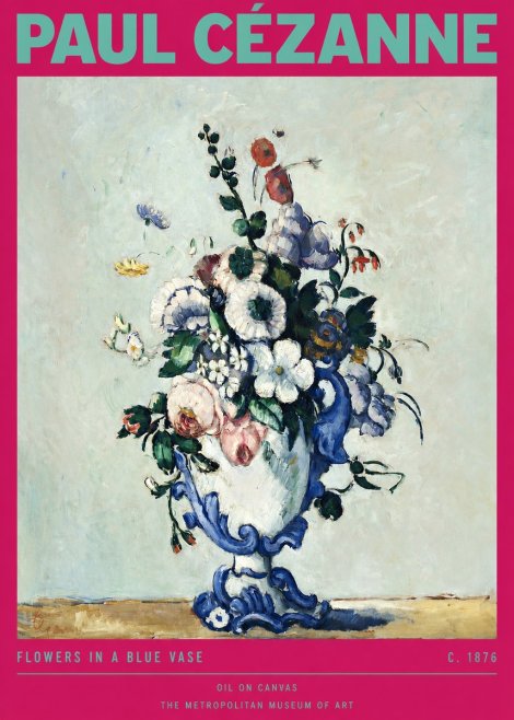 Paul Cézanne Flowers in a Blue Vase No2 - Plakat