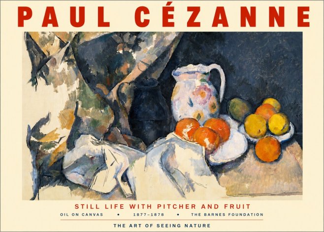 Paul Cézanne Still Life with Pitcher and Fruit No3 - Plakat