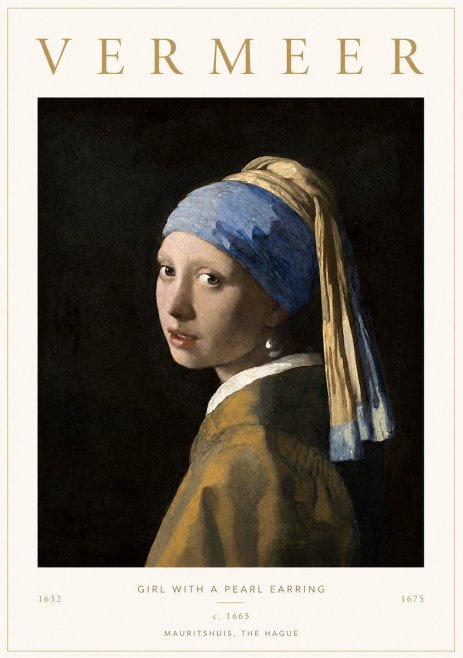 Vermeer Girl with a Pearl Earring II No2 - Plakat