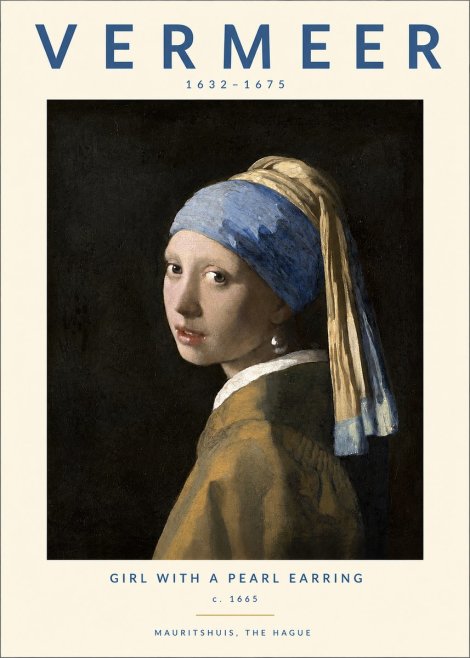Vermeer Girl with a Pearl Earring II No3 - Plakat