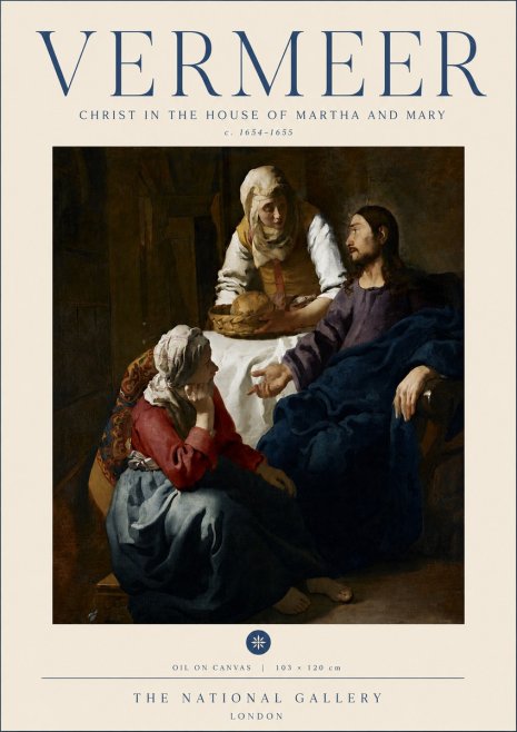 Vermeer Christ in the House of Martha and Mary No6 - Plakat