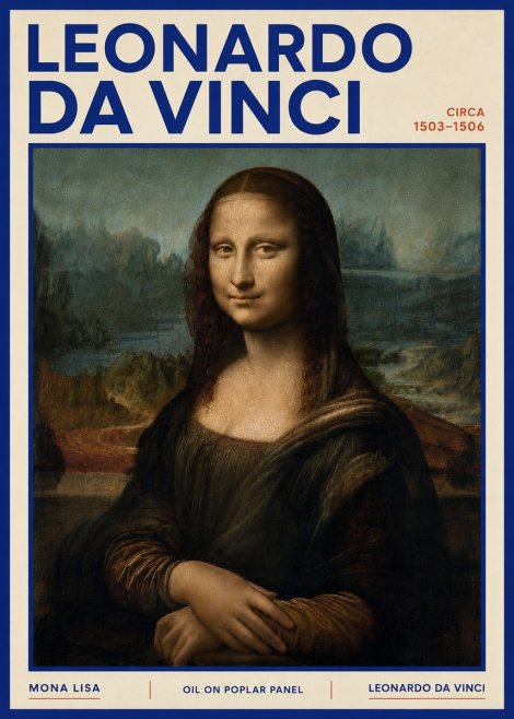 Leonardo da Vinci Mona Lisa No4 - Plakat