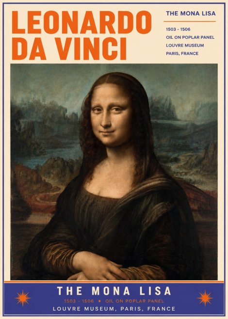 Leonardo da Vinci The Mona Lisa No6 - Plakat