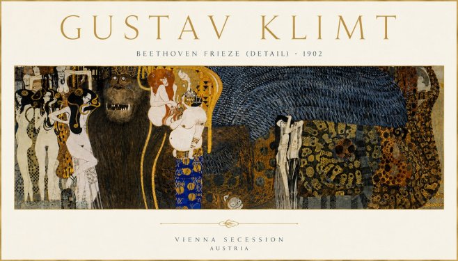 Klimt Beethoven Frieze (Detail) No4 - Plakat